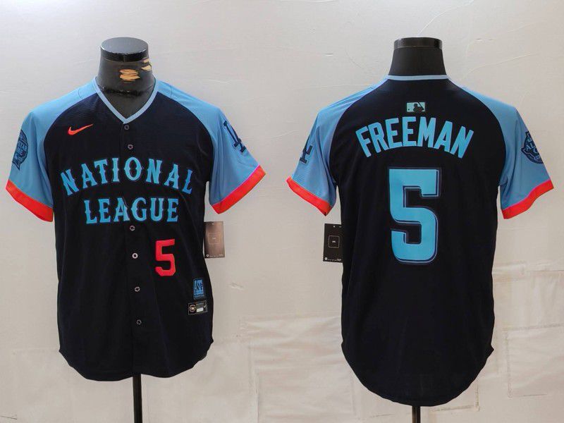 Men Los Angeles Dodgers 5 Freeman Blue All star 2024 Nike MLB Jersey style 8155